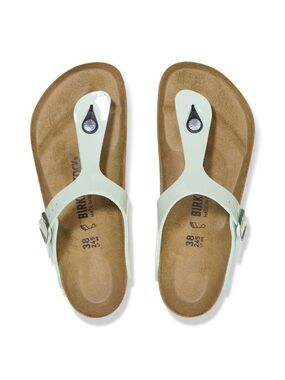 NWT BIRKENSTOCK GIZEH SANDAL WHITE LEATHER SIZE 37 US 6.5